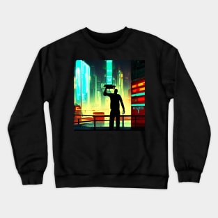 cyber city night Crewneck Sweatshirt